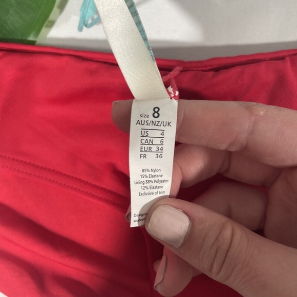 NWT Sea Level [ 4 US/‎ 8 UK ] Essential Regular Bikini Bottoms in Red - Picture 7 of 12